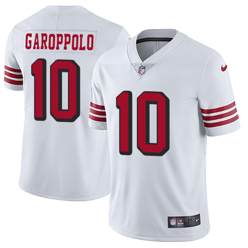 San Francisco 49ers Limited White Men #10 Jimmy Garoppolo NFL Jersey Rush Vapor Untouchable